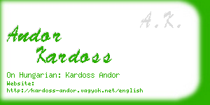 andor kardoss business card